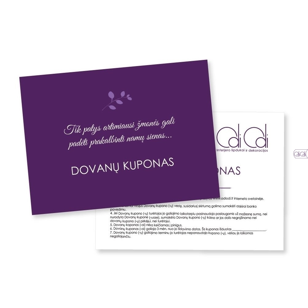 Dovanų kuponas Dovanų kuponas