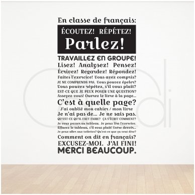 Stickers muraux français „En classe de français“