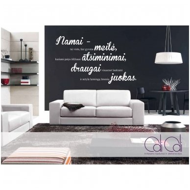 Sienos lipdukas „Namai – tai vieta, kur…“ horizontalus Sienos lipdukas „Namai – tai vieta, kur…“ horizontalus