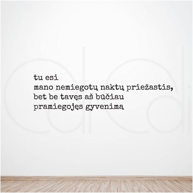 Lipdukas ant sienos „Tu esi“ 1 Lipdukas ant sienos „Tu esi“ 1