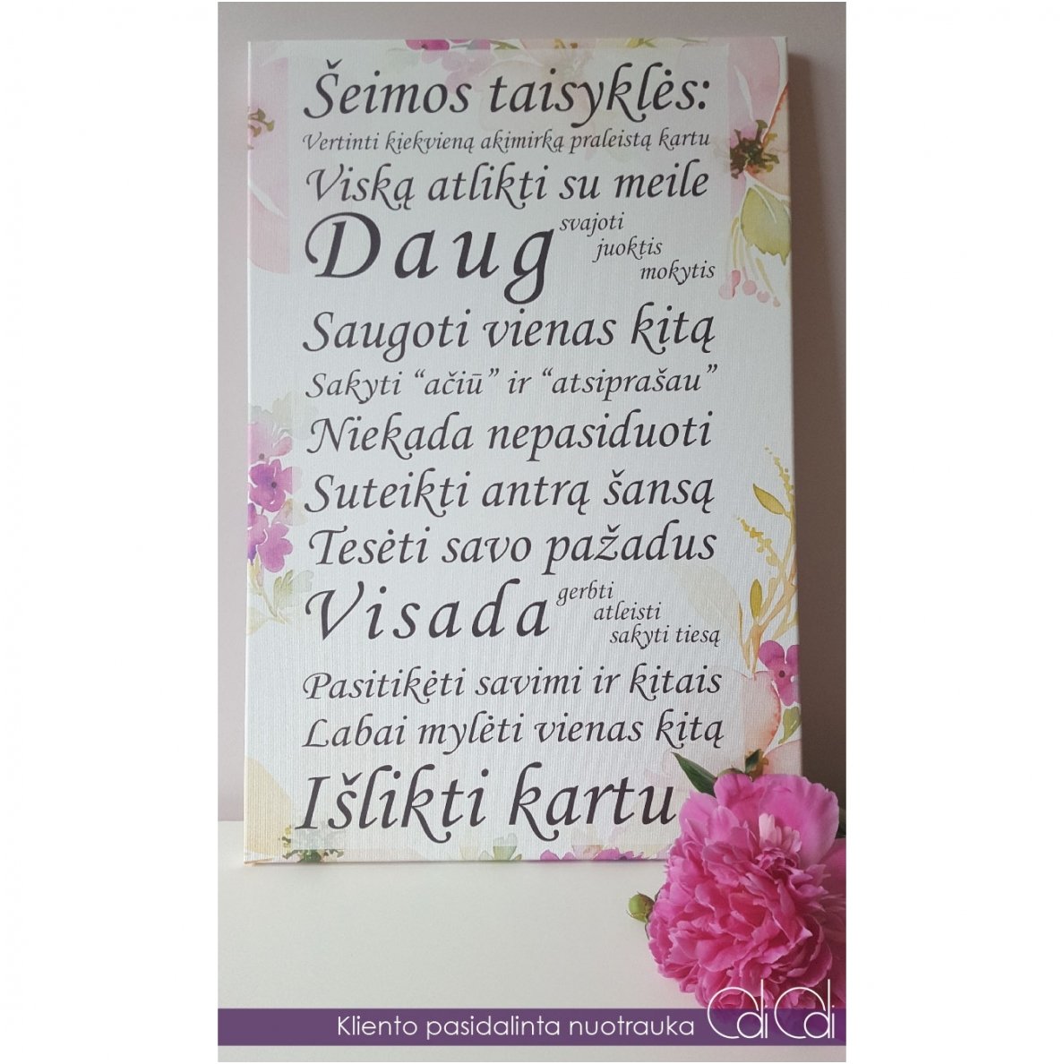 Paveikslas ant drobės „Šeimos taisyklės 2“ 1 Paveikslas ant drobės „Šeimos taisyklės 2“ 1