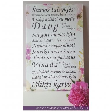 Paveikslas ant drobės „Šeimos taisyklės 2“ 1 Paveikslas ant drobės „Šeimos taisyklės 2“ 1