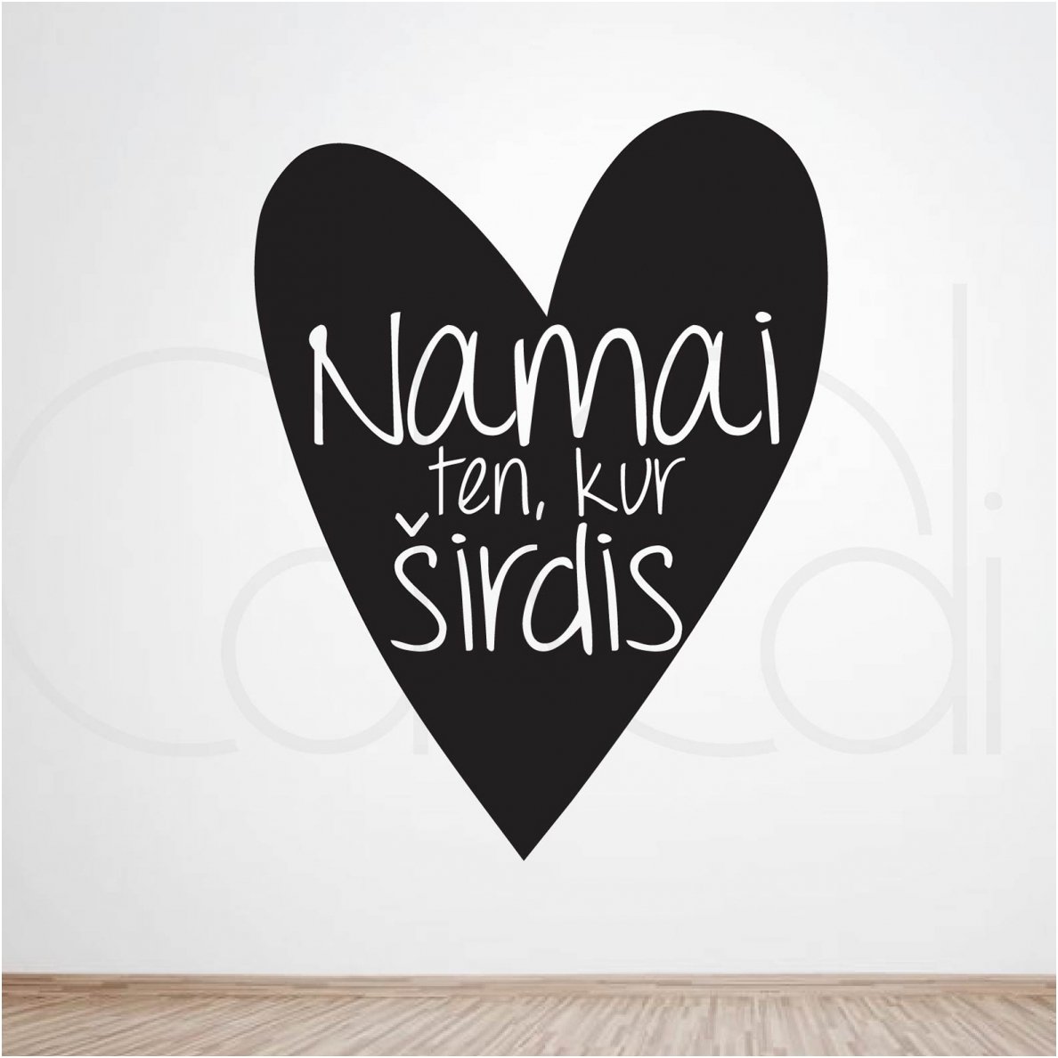 Lipdukas ant sienos „Namai ten, kur širdis“ Lipdukas ant sienos „Namai ten, kur širdis“