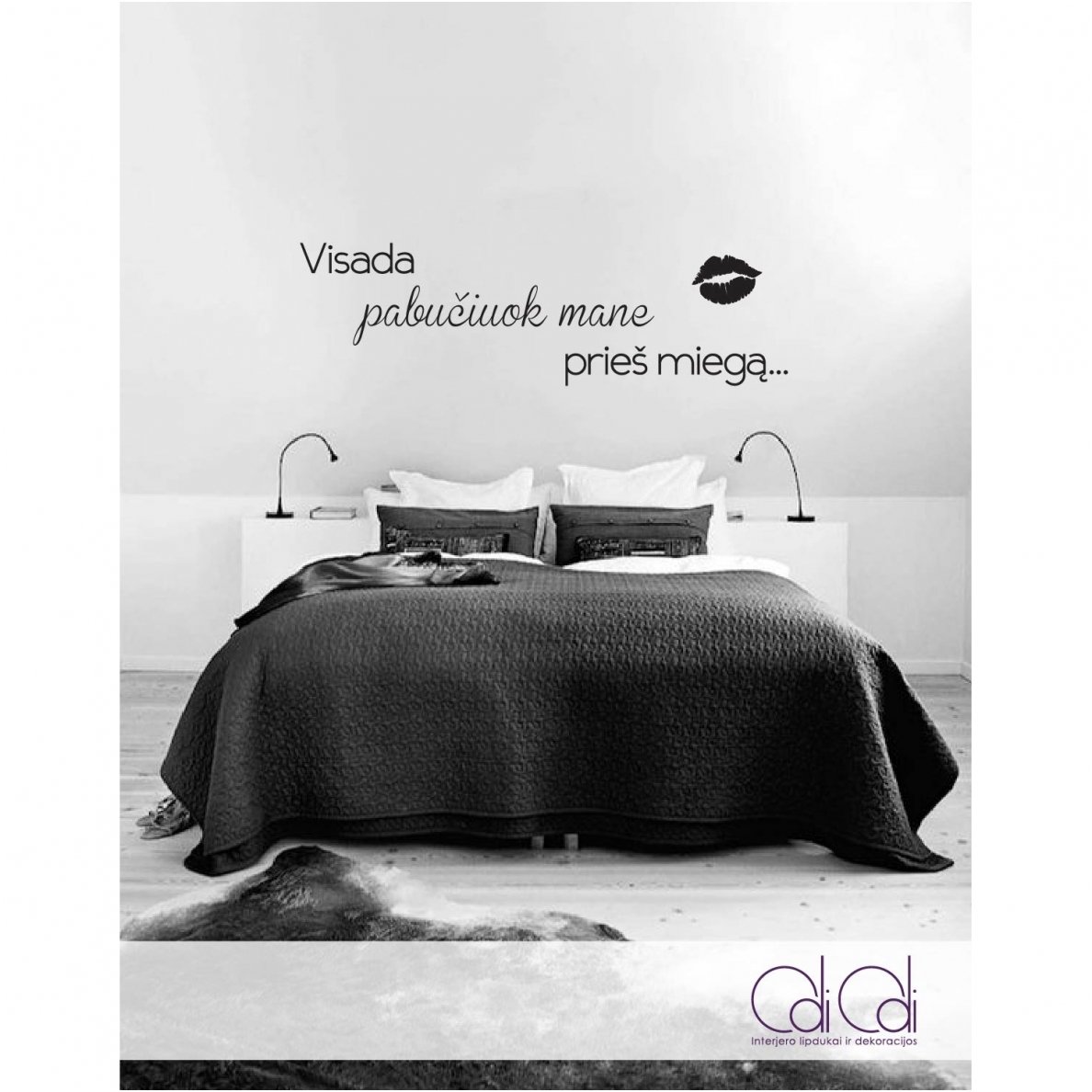 Sienos lipdukas miegamajam „Visada pabučiuok“ 1 Sienos lipdukas miegamajam „Visada pabučiuok“ 1